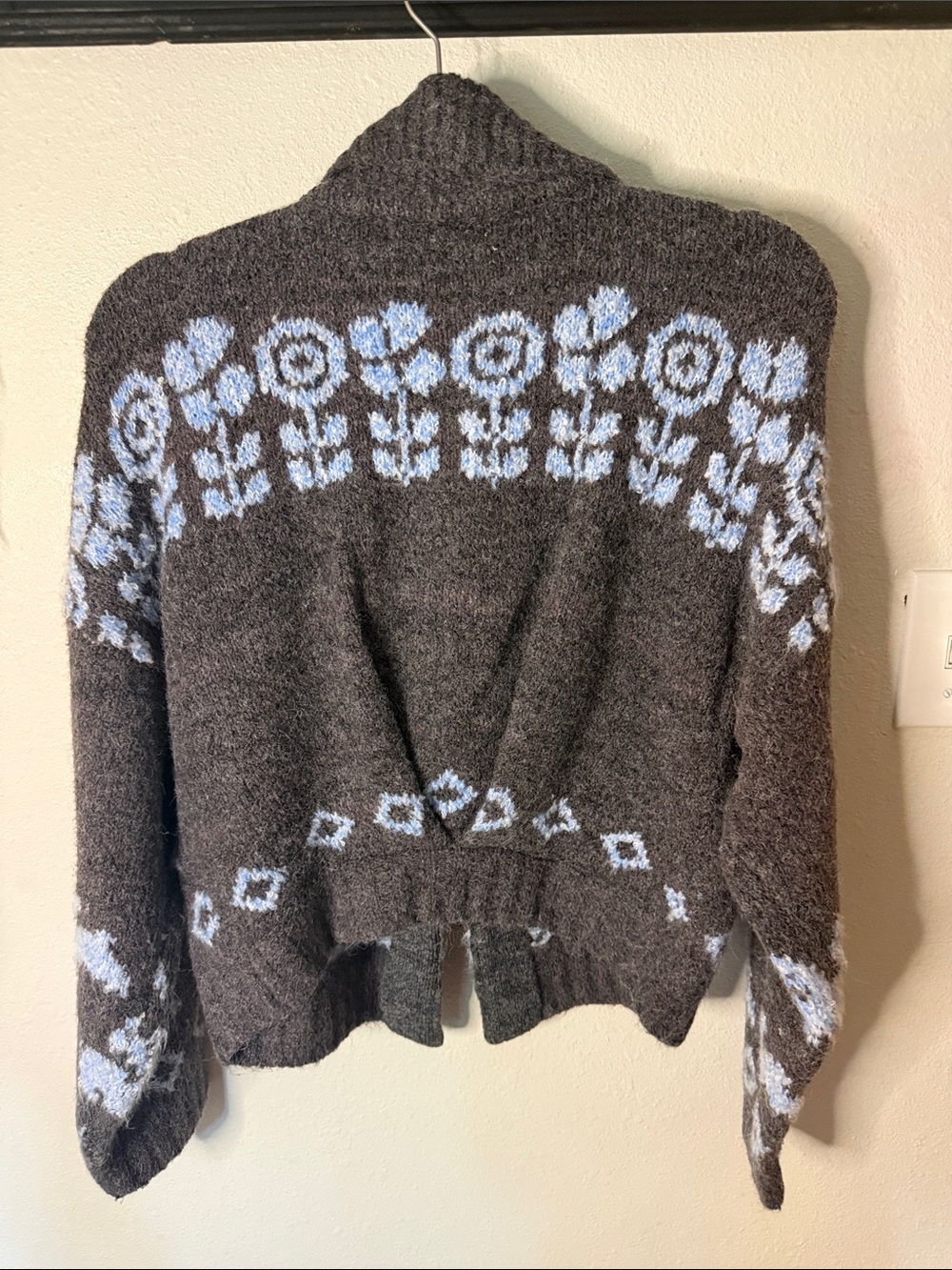 Free People Home Sweet Home Cardi in Charcoal Peri Combo NWT Medium - Picture 4 of 4